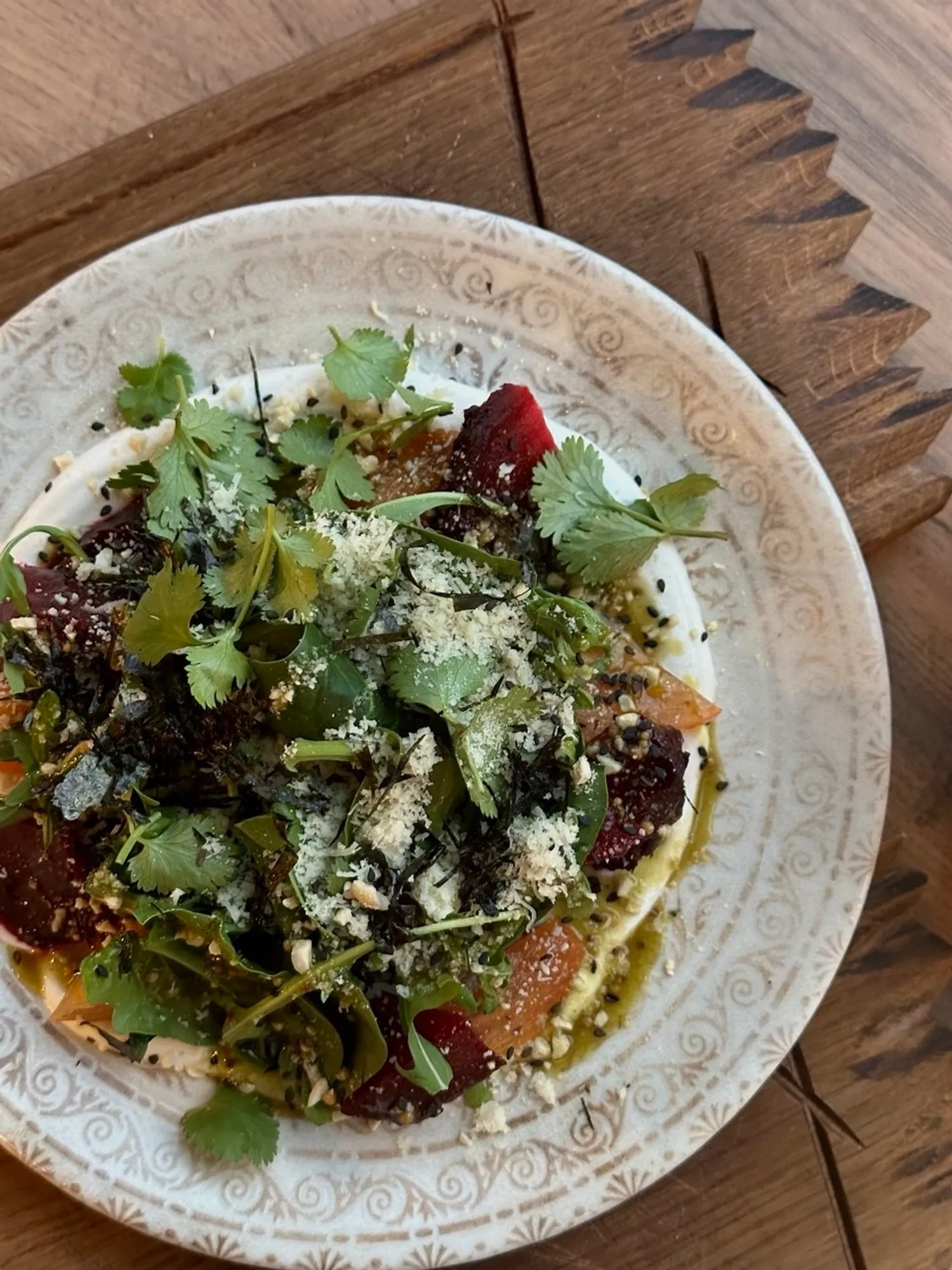 R'Recept - Салат с печеная свекла с сезонным фруктом,салатным миксом